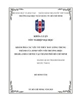 Khóa luận tốt nghiệp khám phá các yếu tố thúc Đẩy lòng trung thành của sinh viên với thương hiệu highlands coffee tại thành phố hồ chí minh