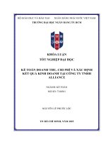 Khóa luận tốt nghiệp kế toán doanh thu, chi phí và xác Định kết quả kinh doanh tại công ty tnhh alliance