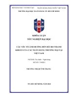 Khóa luận tốt nghiệp các yếu tố Ảnh hưởng Đến rủi ro thanh khoản của các ngân hàng thương mại tại việt nam
