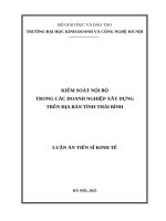 Kiểm soát nội bộ trong các doanh nghiệp xây dựng trên Địa bàn tỉnh thái bình