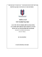 Khóa luận tốt nghiệp các yếu tố tác Động Đến sự hài lòng của sinh viên khi sử dụng dịch vụ ngân hàng số tại thành phố hồ chí minh