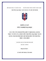 Khóa luận tốt nghiệp các yếu tố Ảnh hưởng Đến Ý Định mua hàng trực tuyến của sinh viên trường Đại học ngân hàng thành phố hồ chí minh Đối với thương hiệu jollibee