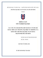 Khóa luận tốt nghiệp các yếu tố Ảnh hưởng Đến hành vi từ bỏ giỏ hàng trên sàn thương mại Điện tử shopee của sinh viên trường Đại học ngân hàng thành phố hồ chí minh