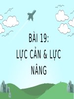 Bài giảng bài 19  lực cản và lực nâng