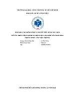 Phân tích hành vi khách du lịch Đối vớ tour nha trang 4n3d