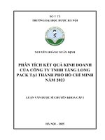 Phân tích kết quả kinh doanh của công ty tnhh tăng long pack tại tp hồ chí minh năm 2023   nguyễn hoàng xuân Định