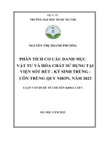 Phân tích cơ cấu danh mục vật tư và hóa chất sử dụng tại viện sốt rét  ký sinh trùng  côn trùng quy nhơn, năm 2023   nguyễn thị thanh phương