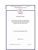 Kết quả phẫu thuật cắt thận triệt căn