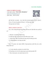 ĐỀ THI THỬ CAO HỌC – CK1 CHUYÊN NGÀNH DƯỢC - ĐỀ SỐ 1