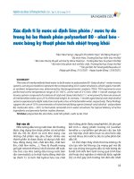 Xác Định tỷ lệ nước cố Định liên phiến  nước tự do trong hệ 3 thành phần polysorbat 80   alcol béo   nước bằng kỹ thuật phân tích nhiệt trọng khối   trần hữu hưng, nguyễn thị minh huệ, vũ Đặng hoàng