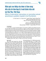 Hiệu quả can thiệp của dược sĩ lâm sàng Đến việc kê Đơn hợp lý Ở một bệnh viện nhi tại cần thơ, việt nam   lê trần thanh vy, lý thanh toàn, nguyễn thắng, nguyễn hương thảo