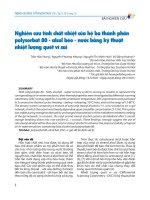 Nghiên cứu tính chất nhiệt của hệ 3 thành phần polysorbat 80 alcol béo  nước bằng kỹ thuật nhiệt lượng quét vi sai   trần hữu hưng, nguyễn phương nhung, nguyễn thị minh huệ, vũ Đặng hoàng