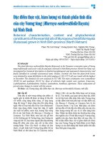 Đặc Điểm thực vật, hàm lượng và thành phần tinh dầu của cây vương tùng (murraya euchrestifolia hayata) tại ninh bình   phạm thị linh giang, hoàng quỳnh hoa, nghiêm Đức trọng, trịnh thị huyền trang