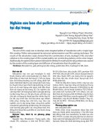 Nghiên cứu bào chế pellet mesalamin giải phóng tại Đại tràng   nguyễn cao thắng, phạm hữu Đức, nguyễn cảnh hưng, nguyễn Đăng hòa