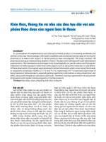 Kiến thức, thông tin và nhu cầu Đào tạo Đối với sản phẩm thảo dược của người bán lẻ thuốc   lê thu thủy, nguyễn thị hà trang, Đỗ xuân thắng