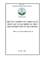 Tiếp tục nghiên cứu chiết xuất, phân lập và xác Định cấu trúc một số hợp chất từ quả bồ kết   lê Đức bảo