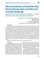 Phân tích tính phù hợp của chỉ Định thuốc chống Đông trên bệnh nhân người cao tuổi Điều trị nội trú tại bệnh viện hữu nghị   nguyễn thị thu thủy, nguyễn thị thủy, nguyễn thế anh, phạm thị thúy vân