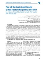 Phân tích thực trạng sử dụng linezolid tại bệnh viện bạch mai giai Đoạn 2016 2020   bùi thị ngọc thực, nguyễn thị tuyến, phạm hương giang, nguyễn thu minh, nguyễn hoàng anh, nguyễn quỳnh hoa, Đào xuân cơ