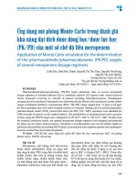 Ứng dụng mô phỏng monte carlo trong Đánh giá khả năng Đạt Đích dược Động học dược lực học (pk pd) của một số chế Độ liều meropenem   lê bá hải, Đinh Đức thành, nguyễn thị thu thủy, nguyễn như hưng, nguyễn thị liên hương