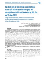 Xác Định một số vấn Đề liên quan Đến thuốc và các yếu tố liên quan kê Đơn ngoại trú cho người cao tuổi Ở một bệnh viện tại bến tre quý ii năm 2020   lê bùi thùy dương, lâm quang Đức, nguyễn thắng