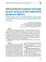 Thiết kế mồi Đặc hiệu xây dựng quy trình và Đánh giá một số chỉ tiêu của kỹ thuật realtime rt pcr phát hiện virus sars cov 2   nguyễn văn rư, nguyễn thị dung