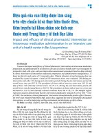 Hiệu quả của can thiệp dược lâm sàng trên việc chuẩn bị và thực hiện thuốc tiêm, tiêm truyền tại khoa chăm sóc tích cực thuộc một trung tâm y tế tỉnh bạc liêu   lý khoa Đăng, nguyễn hương thảo