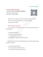 ĐỀ THI THỬ CAO HỌC – CK1 CHUYÊN NGÀNH DƯỢC - ĐỀ SỐ 3