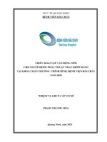 Triển khai tập vận động sớm cho người bệnh phẫu thuật thay khớp háng tại Khoa Chấn thương Chỉnh hình, Bệnh viện Bãi Cháy năm 2025