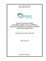 Nâng cao chất lượng hệ thống chiếu sáng tại phòng chụp cộng hưởng từ 2 (MRI) – Khoa Chẩn đoán hình ảnh, Bệnh viện Bãi Cháy