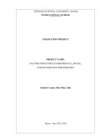 Factors impacting environmental, social, and governance performance