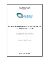 Xây dựng phần mềm quản lý các biểu mẫu nhân sự của Phòng Tổ chức cán bộ tại Bệnh viện Bãi Cháy

Tóm tắt đề án (10 dòng)