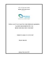Nâng cao tỷ lệ tạm ứng viện phí bằng QR động tại Khu khám bệnh theo yêu cầu, Bệnh viện Bãi Cháy năm 2025
