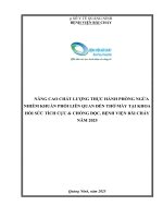 Nâng cao chất lượng thực hành phòng ngừa nhiễm khuẩn phổi liên quan đến thở máy tại khoa Hồi sức tích cực & Chống độc, Bệnh viện Bãi Cháy năm 2025