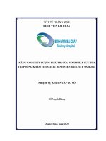 Nâng cao chất lượng điều trị của bệnh nhân suy tim tại phòng khám Tim mạch – Bệnh viện Bãi Cháy năm 2025