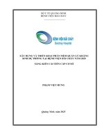 Ứng dụng trí tuệ nhân tạo nâng cao hiệu quả xây dựng quy trình, bảng kiểm tại Bệnh viện Bãi Cháy năm 2025
