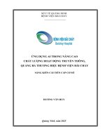Ứng dụng trí tuệ nhân tạo trong nâng cao chất lượng hoạt động truyền thông, quảng bá thương hiệu Bệnh viện Bãi Cháy