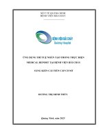 Ứng dụng trí tuệ nhân tạo trong thực hiện Medical Report tại Bệnh viện Bãi Cháy