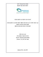 Cải tiến móc treo túi dẫn lưu nước tiểu tại Khoa Ngoại tổng hợp, Bệnh viện Bãi Cháy