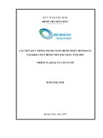 Cải tiến quy trình thanh toán bệnh nhân mổ Phaco tại Khoa Mắt, Bệnh viện Bãi Cháy năm 2025 
