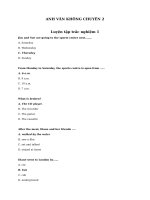 Trắc nghiệm Anh văn không chuyên 2 Trường Đại học Trà Vinh