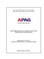 Luận văn thạc sĩ Thực hiện pháp luật về hòa giải ở cơ sở trên địa bàn tỉnh Đắk Lắk