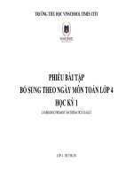 Bộ phiếu bài tập bổ sung theo ngày hki môn toán cambridge lớp 4 hệ chuẩn vinschool