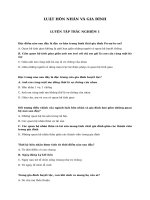 Trắc nghiệm Luật hôn nhân và gia đình Trường Đại học Trà Vinh