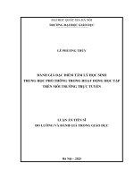Đánh giá Đặc Điểm tâm lý học sinh trung học phổ thông trong hoạt Động học tập trên môi trường trực tuyến