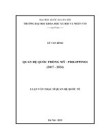 Luận văn quan hệ quốc phòng mỹ   philippines (2017   2024)