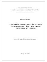 Luận văn chiến lược ngoại giao cây tre việt nam trong bối cảnh cạnh tranh quyền lực mỹ   trung