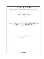 Luận văn phát triển du lịch văn hoá tộc người tại huyện si ma cai, tỉnh lào cai