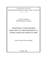 Luận văn Ảnh hưởng tư tưởng hộ pháp phạm công tắc trong Đời sống của tín Đồ cao Đài tòa thánh tây ninh