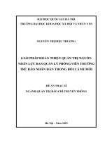 Luận văn giải pháp hoàn thiện quản trị nguồn nhân lực ban quản lý phóng viên thường trú, báo nhân dân trong bối cảnh mới