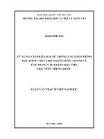 Luận văn từ vựng văn hóa lịch sử trong các giáo trình dạy tiếng việt cho người nước ngoài và Ứng dụng vào giảng dạy cho học viên trung quốc
